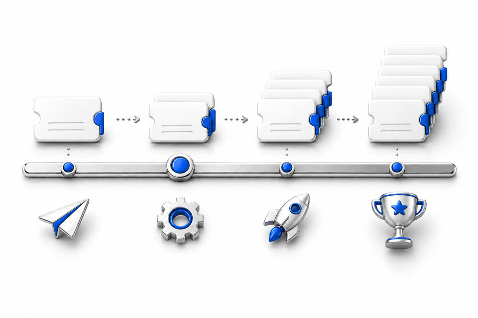 Illustration of a job-volume scale pointing to plan options